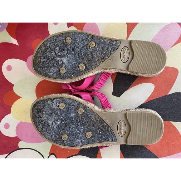 Dr. Scholls fuchsia Flower Iris Thong Flip Flop Sandal Women 6M - Picture 9 of 10